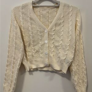 Cream Cable Knit Women's Sweater